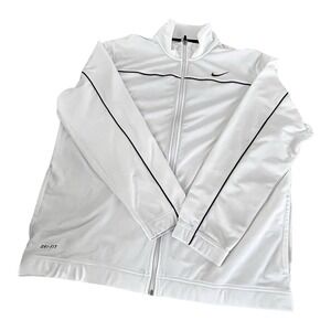 Nike Men's Zip-Up White Dri-Fit Hustle Knit BasketballJacket XL Brown‎ Swish